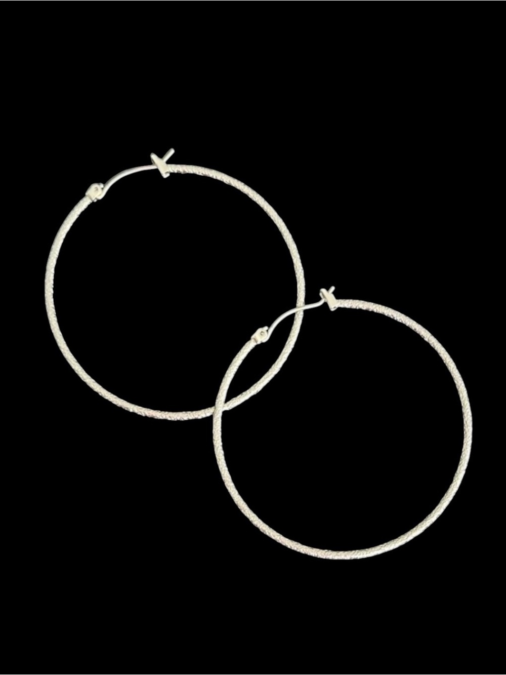 Express Silver Shimmer Hoop Earrings